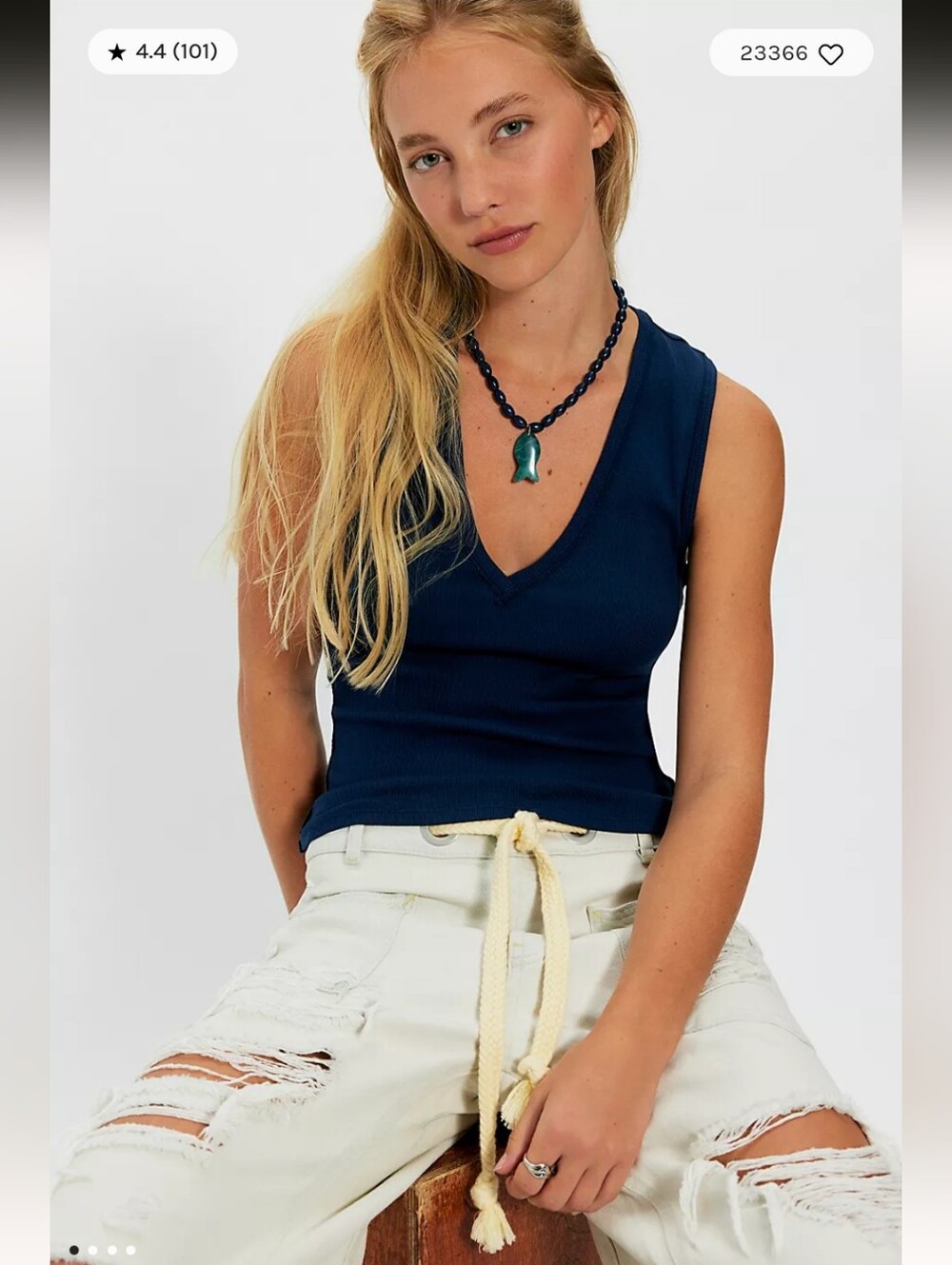 Free People We The Free Neria V-Neck Tank Top- M
